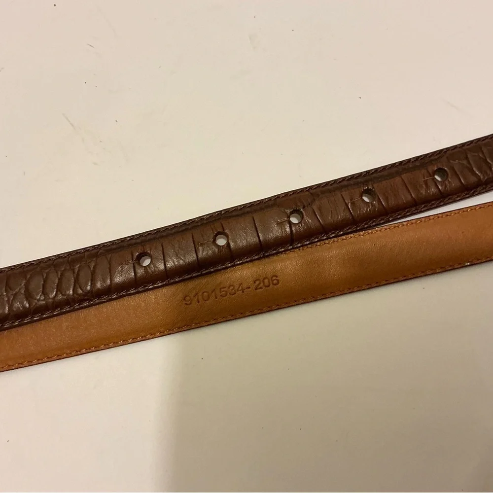 New Lauren Ralph Lauren Brown Leather Belt skinny size L